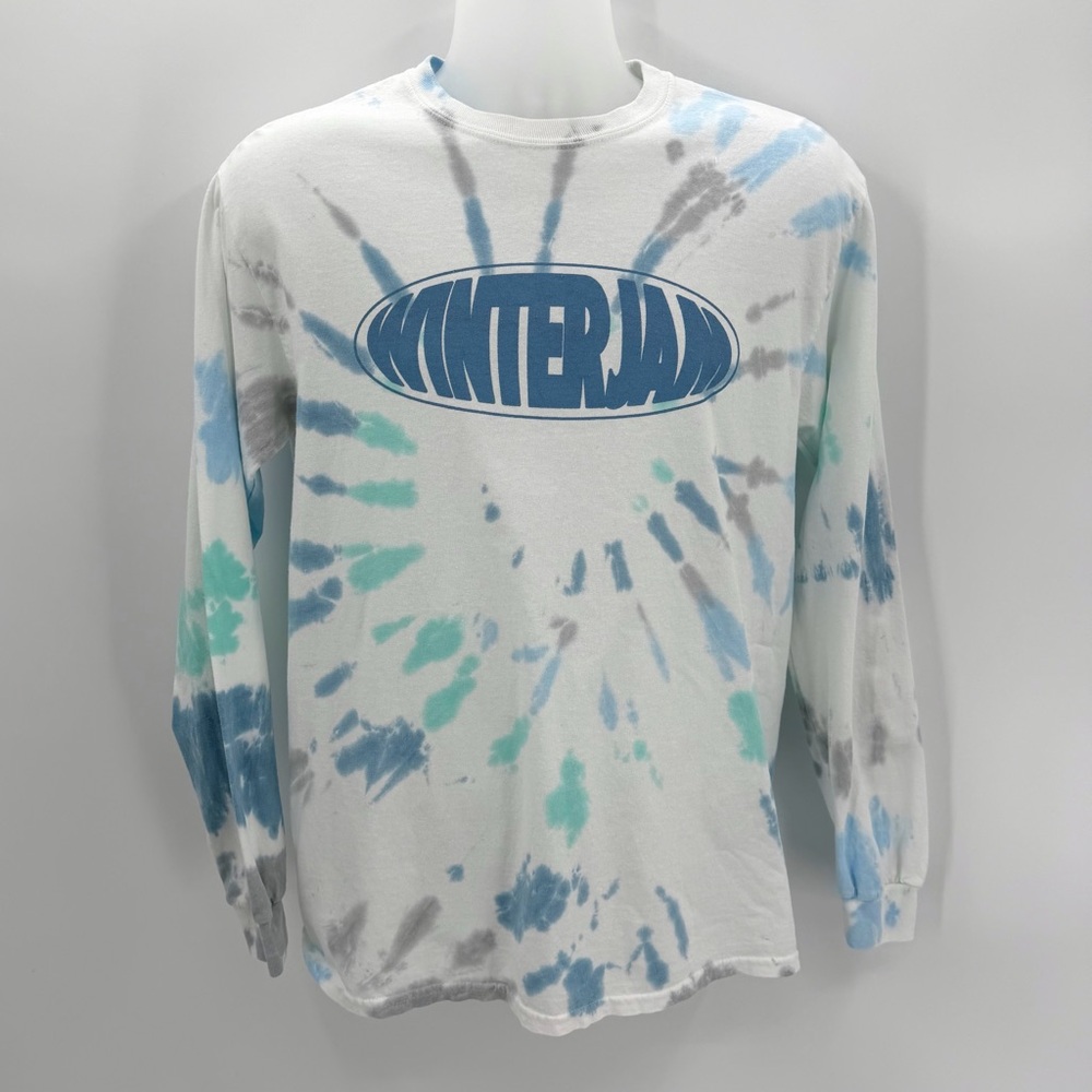 WINTERJAM Tshirt Adult M Concert Tour Tee Long Sleeve Tie Dye Blue White Graphic